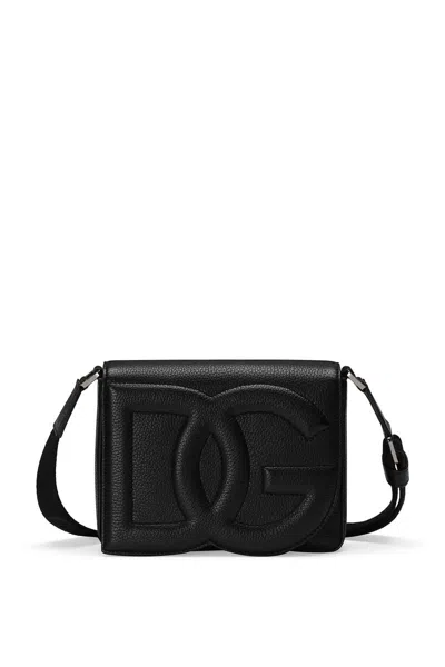 Dolce & Gabbana Medium-sized Dg Logo Shoulder Bag In Black