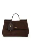 Dolce & Gabbana Medium Suede Sicily Handbag Handbags Brown