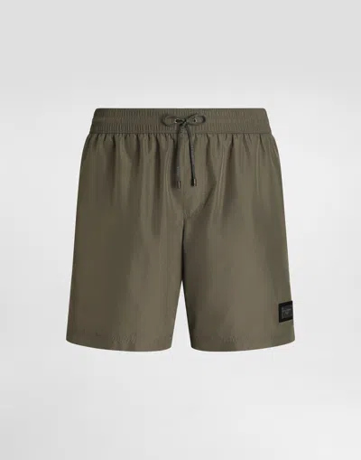 Dolce & Gabbana Medium Swim Boxer Shorts In Green