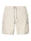 Dolce & Gabbana Nylon Swim Trunks Elastic Waistband In White