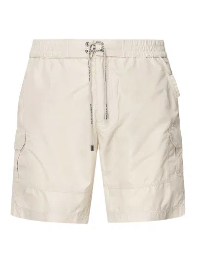 DOLCE & GABBANA MEDIUM SWIM TRUNKS WITH LOGO PLAQUE