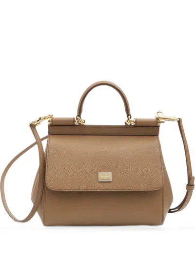 Dolce & Gabbana Medium Tote Bag "sicily" In Brown