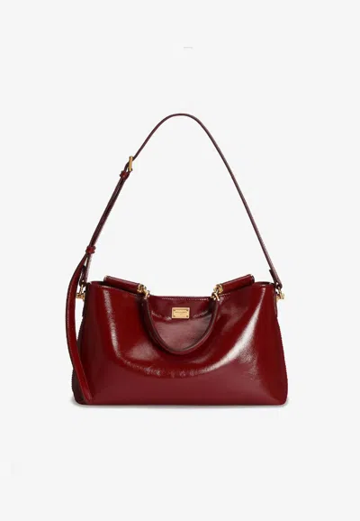 Dolce & Gabbana Medium Vittoria Calfskin Shoulder Bag In Red