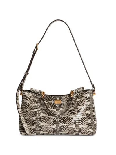 Dolce & Gabbana Medium Vittoria Shoulder And Crossbody Bag In Elaphe In Brown