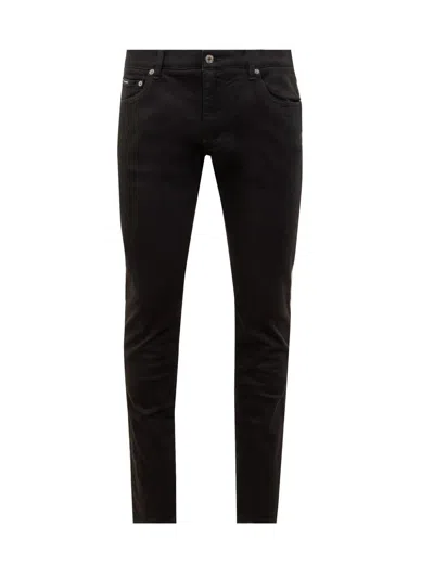 Dolce & Gabbana Medium Waist Skinny Jeans In Black