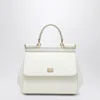 Dolce & Gabbana Medium Sicily Top Handle Bag In Dauphine Leather In White