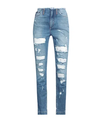 Dolce & Gabbana Mediumblue Slimfit Jeans In Blue