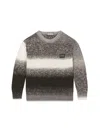 Dolce & Gabbana Melange Crew Neck Pullover For Boys In Gray