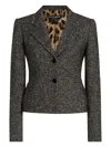 Dolce & Gabbana Tailored Single-breasted Wool Jacket With Textured Fabric In Gray