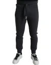 DOLCE & GABBANA MELANGE GREY COTTON JOGGER SWEATPANTS PANTS