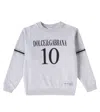 Dolce & Gabbana Printed Cotton Jersey Sweatshirt In Melange Grigi