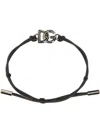 Dolce & Gabbana Logo Bracelet Metal Accents In Black