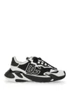 Dolce & Gabbana Panelled Leather Sneakers With Iconic Logo Patch In Black
