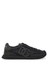 Dolce & Gabbana Dg Cushion Leather Blend Sneaker In Black
