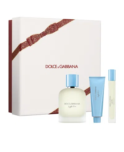 Dolce & Gabbana Men's 3-pc. Light Blue Pour Homme Eau De Toilette With Shower Gel Gift Set In Transparent