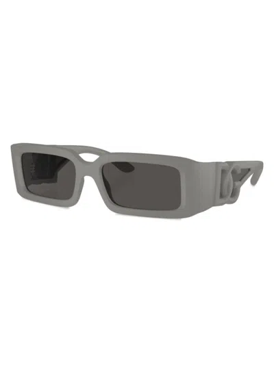Dolce & Gabbana Men's 53mm Rectangular Sunglasses In Grey Dark Grey