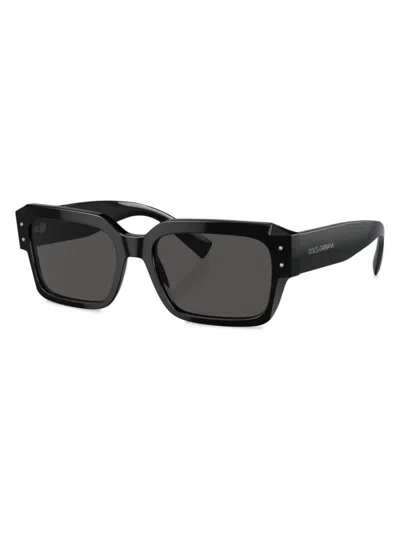 Dolce & Gabbana Men's 56mm Square Sunglasses In Black Dark Grey