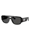 Dolce & Gabbana Dolce&gabbana 57mm Pilot Sunglasses In Black