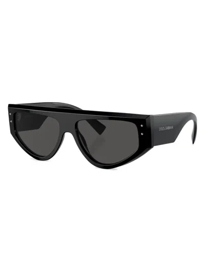 Dolce & Gabbana 0dg4461 Polished Acetate Sunglasses In Black
