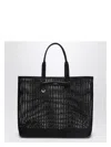 Dolce & Gabbana Leather Intreccio Shopper Bag In Black