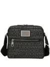 Dolce & Gabbana Sleek Charcoal Logo Crossbody Bag In Black