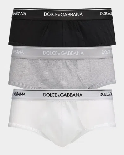 Dolce & Gabbana Men & Apos;s Brando Jersey Stretch 3-pack Briefs In Multi