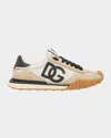 Dolce & Gabbana Dg Athletic Black Low Top Sneakers With Logo Patch On The Tongue And Maxi Logo On The Side In Suede 