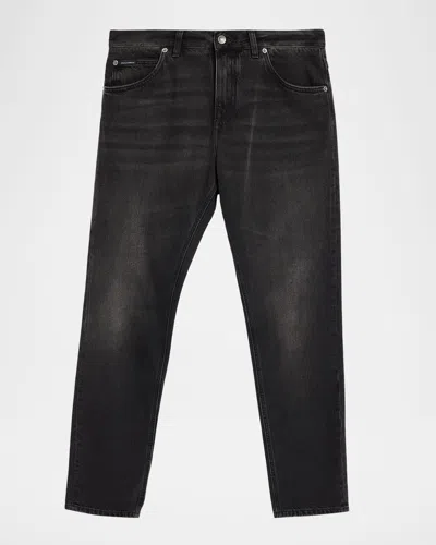 Dolce & Gabbana Men & Apos;s Grey Denim Straight Leg Jeans In Black