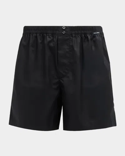 Dolce & Gabbana Men & Apos;s Sporty Cotton Boxers In Black