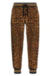 Dolce & Gabbana Animalier Joggers Pants Multicolor In Multicolor