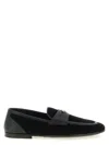 Dolce & Gabbana Ariosto Black Loafers With Metallic Dg Logo Plate On The Front In Leather And Suede Man In Black