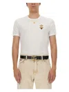 Dolce & Gabbana Bee And Crown Embroidered Tshirt In White
