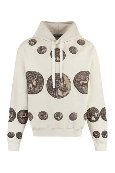 Dolce & Gabbana Men's Beige Coin Print Oversized Sweatshirt For Fw23 In Tan