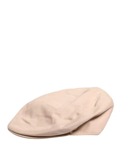 Dolce & Gabbana Men Beige Cotton Newsboy Cloth Capello Hat In Pink