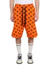 Dolce & Gabbana Logo Waist Drawstring Knee-length Bermuda Shorts In Orange