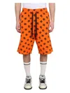 Dolce & Gabbana Logo Waist Drawstring Knee-length Bermuda Shorts In Orange