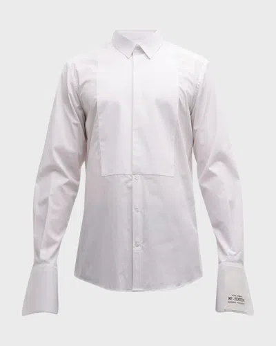 Dolce & Gabbana Men's Bib-front Tuxedo Shirt In White