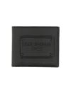 Dolce & Gabbana Small Zip-around Wallet In Calfskin With Raised Logo In Black