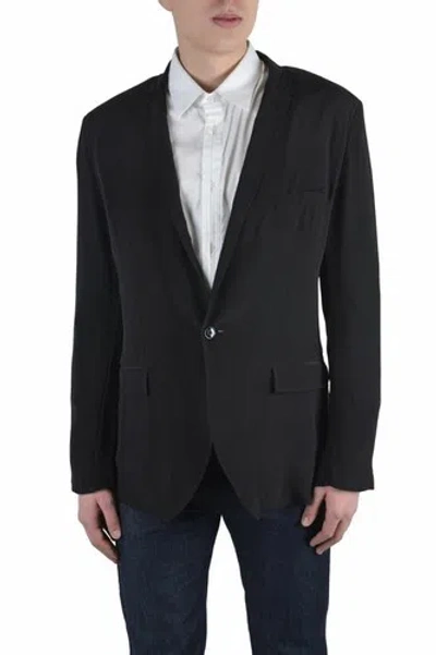 Pre-owned Dolce & Gabbana Men's Black 100% Silk One Button Blazer Size Us 36 38 40 42 44