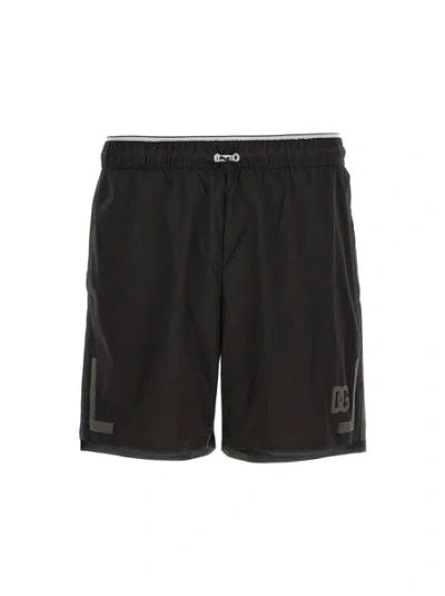 Dolce & Gabbana Men's Black Beach Shorts With Stretch Fabric And Modern Design For Ss23