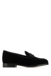 Dolce & Gabbana Grosgrain-bow Velvet Loafers In Black
