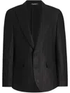 Dolce & Gabbana Black Single-breasted Linen Jacket