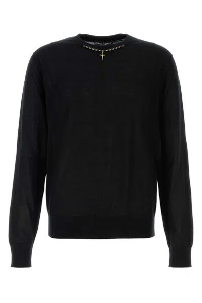 DOLCE & GABBANA DOLCE & GABBANA MEN BLACK CASHMERE SWEATER