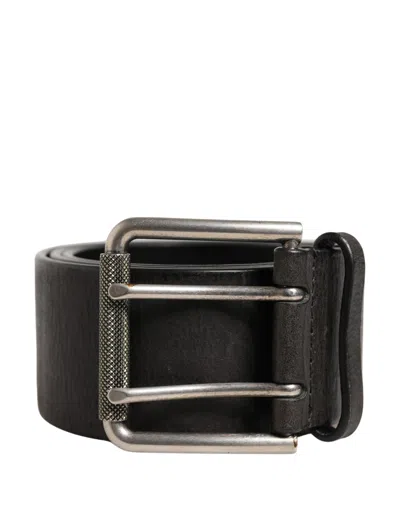 Dolce & Gabbana Men Black Classic Leather Metal Buckle Men's Belt