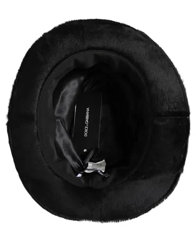 Dolce & Gabbana Men Black Classic Wide Brim Fedora Capello Hat
