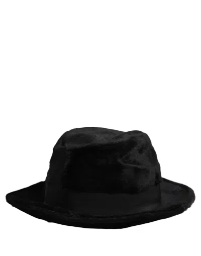 Dolce & Gabbana Men Black Classic Wide Brim Fedora Capello Men's Hat