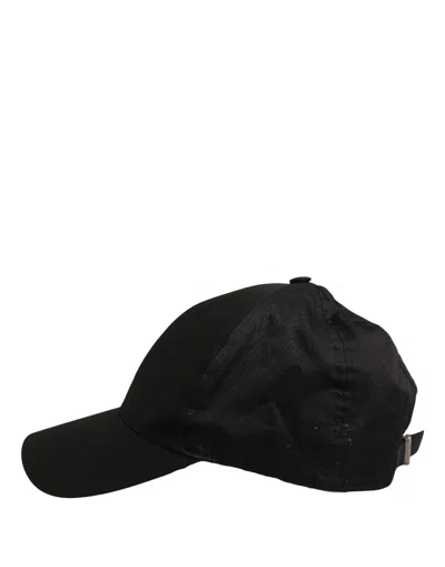 Dolce & Gabbana Men Black Cotton Baseball Cap 6 Panels Men's Hat