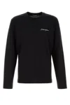 Dolce & Gabbana Cotton Crew Neck T-shirt With Long Sleeves In Black