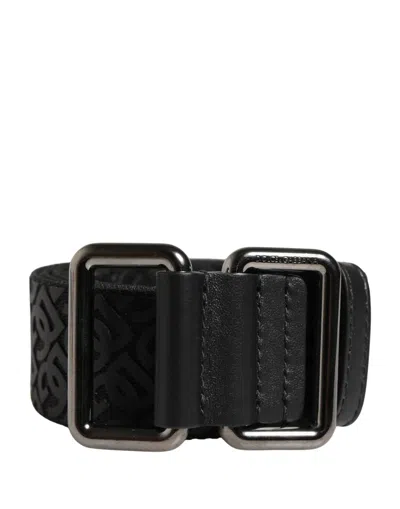 Dolce & Gabbana Men Black Dg Logo Polyester Metal Buckle Men's Belt