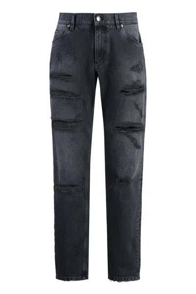 Dolce & Gabbana Men's Black Distressed Jeans